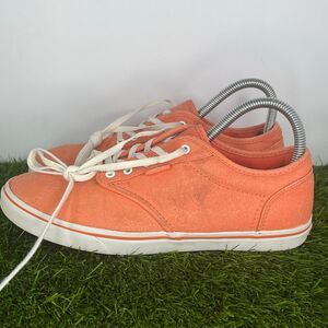 VANS Atwood Womens Sz 8 Low Coral White Henna Print Canvas Sneakers Shoes